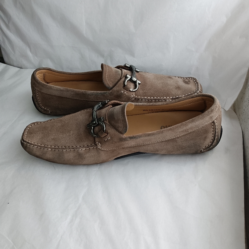 Salvatore Ferragamo Parigi  Gancini Suede Drivers men's loafers US 10.5D - Picture 12 of 16